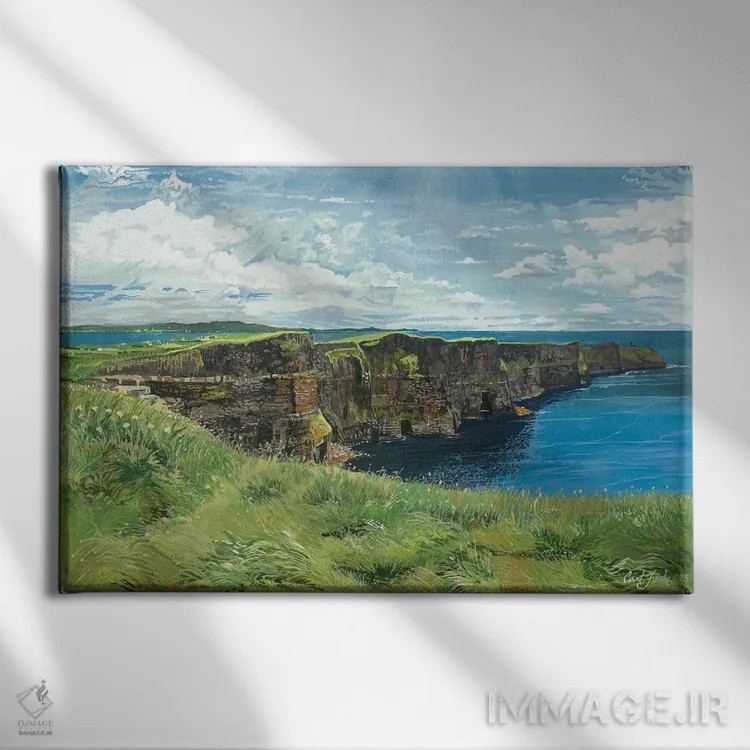تابلو صخرههای موهر (ایرلند) اثر کرتیس فانک - نمای روبهرو روی دیوار