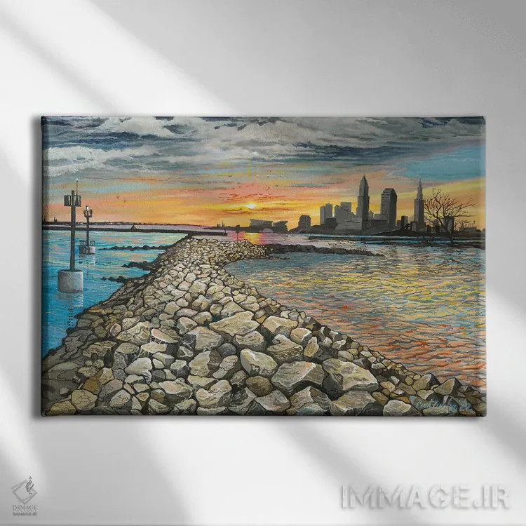 تابلو کلیولند راک (موسیقی یا سنگ) اثر کرتیس فانک - نمای روبهرو روی دیوار