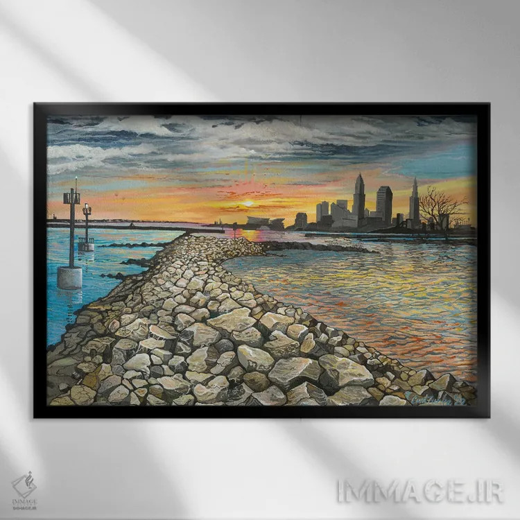 تابلو کلیولند راک (موسیقی یا سنگ) اثر کرتیس فانک - نمای قابدار مشکی