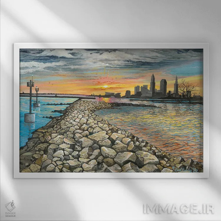 تابلو کلیولند راک (موسیقی یا سنگ) اثر کرتیس فانک - نمای قابدار سفید