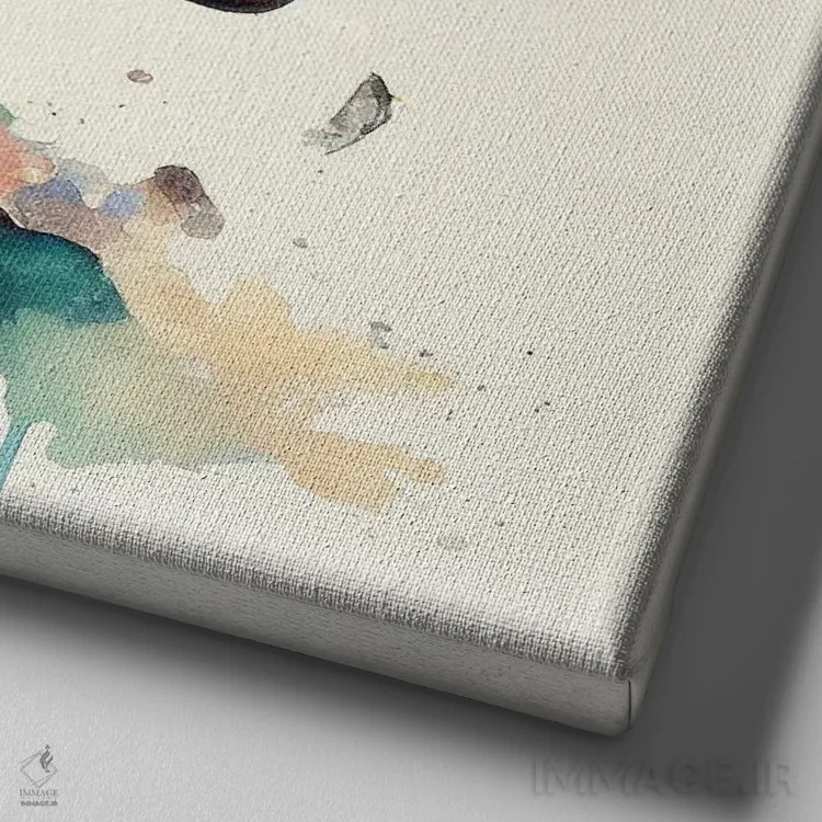 تابلو زن آفریقایی با پروانههای آبرنگی یازدهم اثر استودیو کروماتیک فیوژن - نمای نزدیک بافت بوم