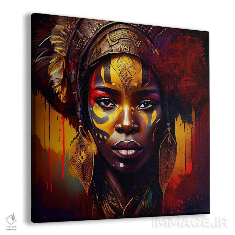 تابلو زن مبارز آفریقایی قدرتمند یکم اثر استودیو کروماتیک فیوژن - نمای پرسپکتیو محصول