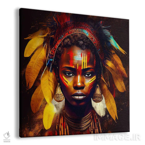 تابلو زن مبارز آفریقایی قدرتمند دوم اثر استودیو کروماتیک فیوژن - نمای پرسپکتیو محصول