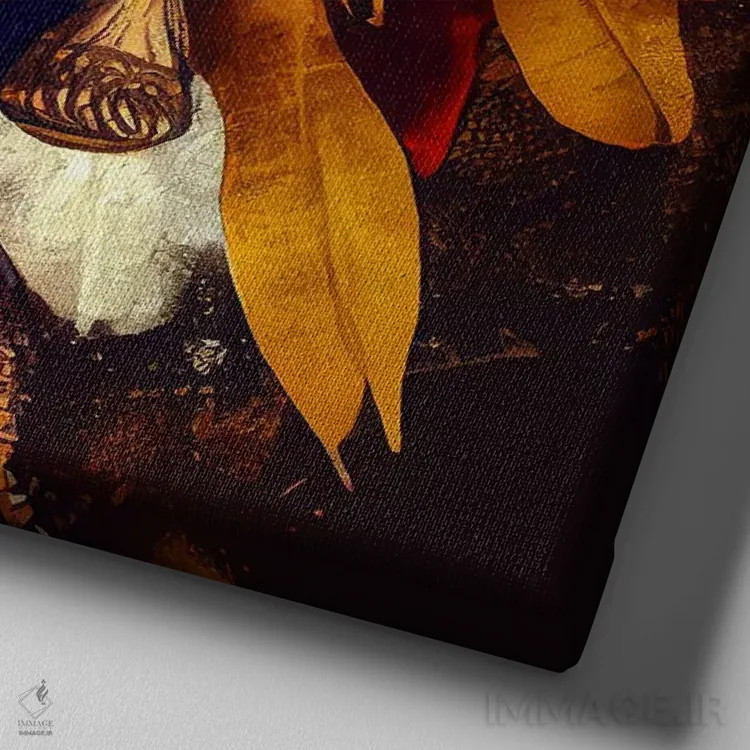 تابلو زن مبارز آفریقایی قدرتمند دوم اثر استودیو کروماتیک فیوژن - نمای نزدیک بافت بوم