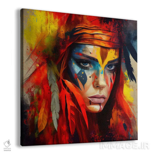 تابلو زن سرخپوست آمریکایی قدرتمند یکم اثر استودیو کروماتیک فیوژن - نمای پرسپکتیو محصول