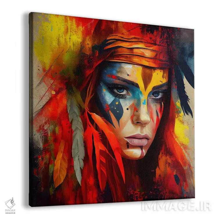 تابلو زن سرخپوست آمریکایی قدرتمند یکم اثر استودیو کروماتیک فیوژن - نمای پرسپکتیو محصول