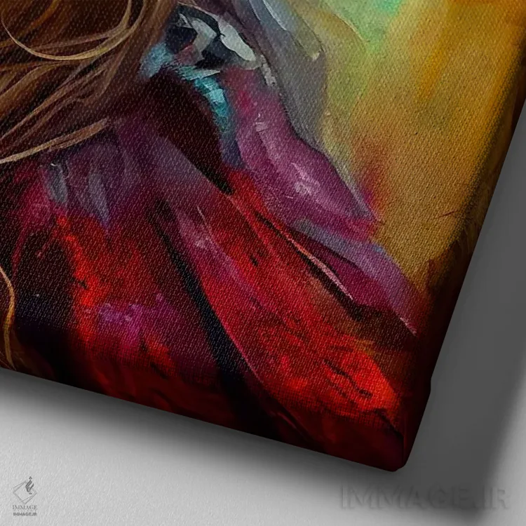 تابلو زن دزد دریایی قدرتمند دوم اثر استودیو کروماتیک فیوژن - نمای نزدیک بافت بوم