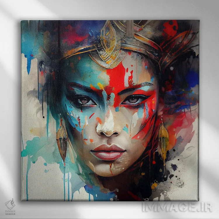 تابلو زن آسیایی قدرتمند یکم اثر استودیو کروماتیک فیوژن - نمای روبهرو روی دیوار