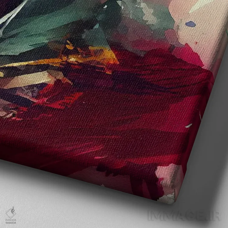 تابلو زن دزد دریایی قدرتمند یکم اثر استودیو کروماتیک فیوژن - نمای نزدیک بافت بوم