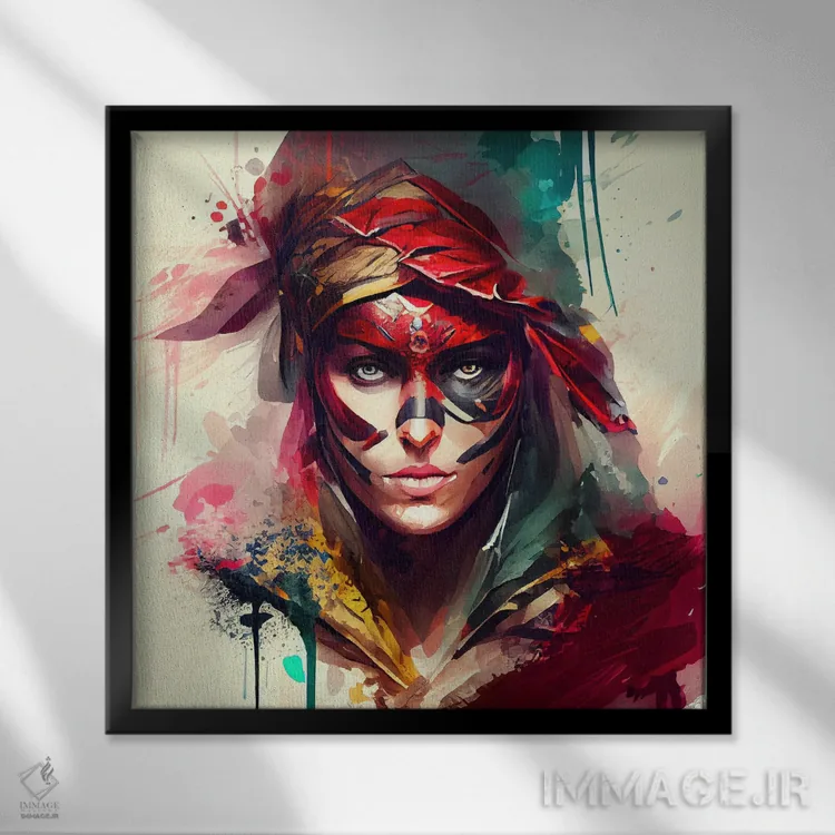 تابلو زن دزد دریایی قدرتمند یکم اثر استودیو کروماتیک فیوژن - نمای قابدار مشکی