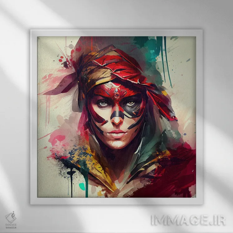 تابلو زن دزد دریایی قدرتمند یکم اثر استودیو کروماتیک فیوژن - نمای قابدار سفید