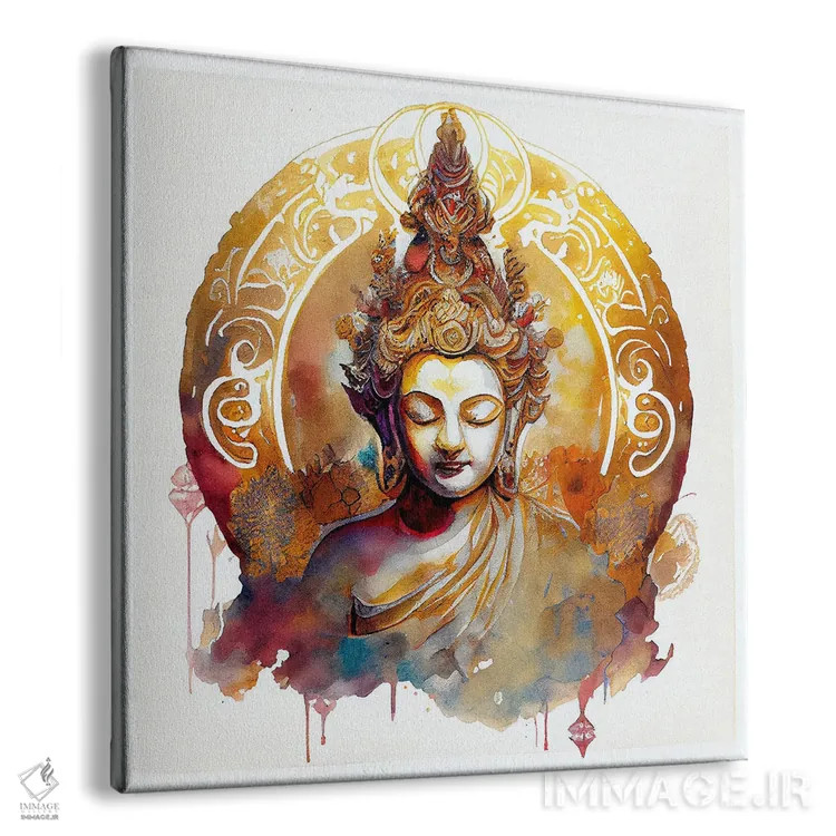 تابلو بودای آبرنگی هفتم اثر استودیو کروماتیک فیوژن - نمای پرسپکتیو محصول