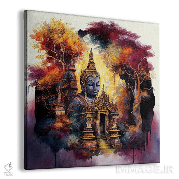 تابلو بودای آبرنگی هشتم اثر استودیو کروماتیک فیوژن - نمای پرسپکتیو محصول