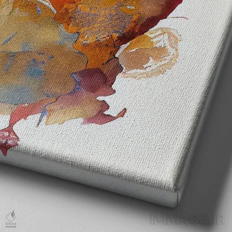 تابلو بودای آبرنگی هفتم اثر استودیو کروماتیک فیوژن - نمای نزدیک بافت بوم