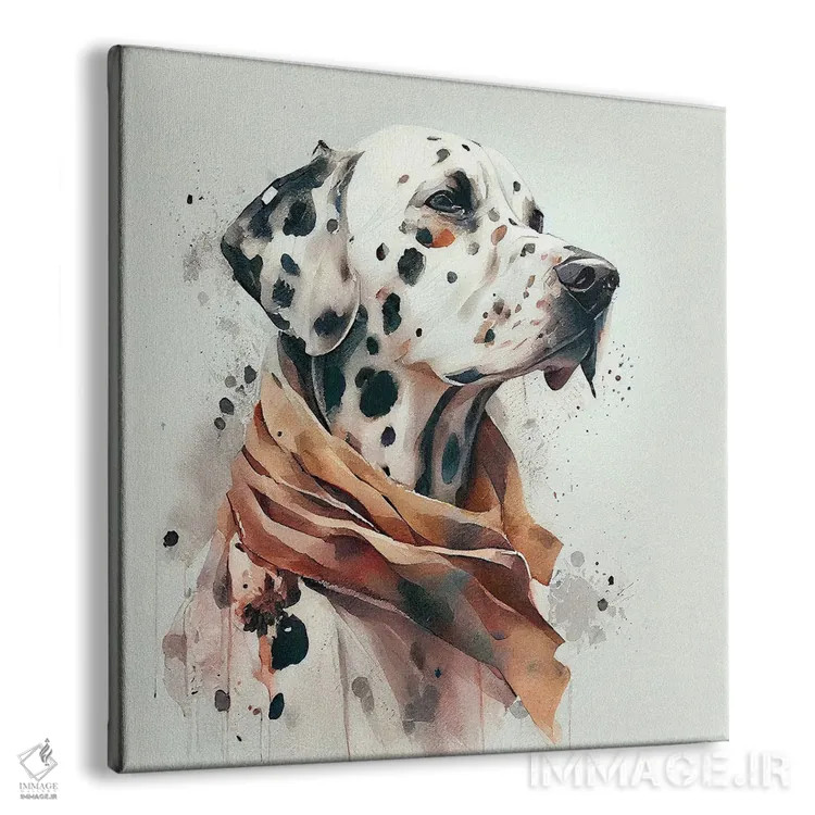 تابلو سگ دالماتین آبرنگی اثر استودیو کروماتیک فیوژن - نمای پرسپکتیو محصول
