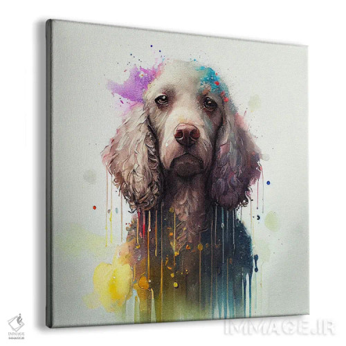 تابلو سگ پودل آبرنگی اثر استودیو کروماتیک فیوژن - نمای پرسپکتیو محصول