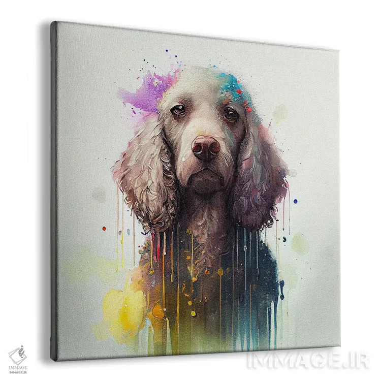 تابلو سگ پودل آبرنگی اثر استودیو کروماتیک فیوژن - نمای پرسپکتیو محصول