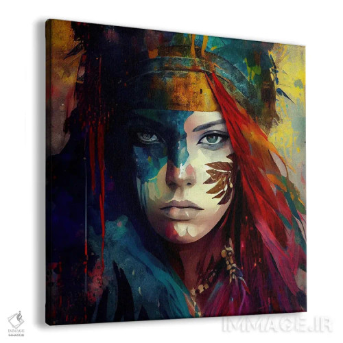 تابلو زن جنگجوی قدرتمند دهم اثر استودیو کروماتیک فیوژن - نمای پرسپکتیو محصول