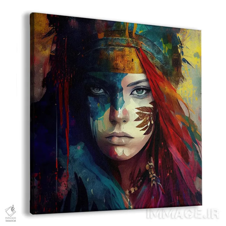تابلو زن جنگجوی قدرتمند دهم اثر استودیو کروماتیک فیوژن - نمای پرسپکتیو محصول