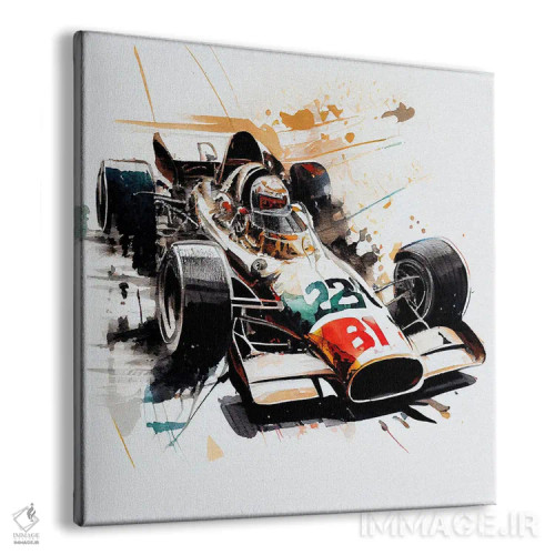 تابلو ماشین مسابقهای کلاسیک آبرنگی دوم اثر استودیو کروماتیک فیوژن - نمای پرسپکتیو محصول