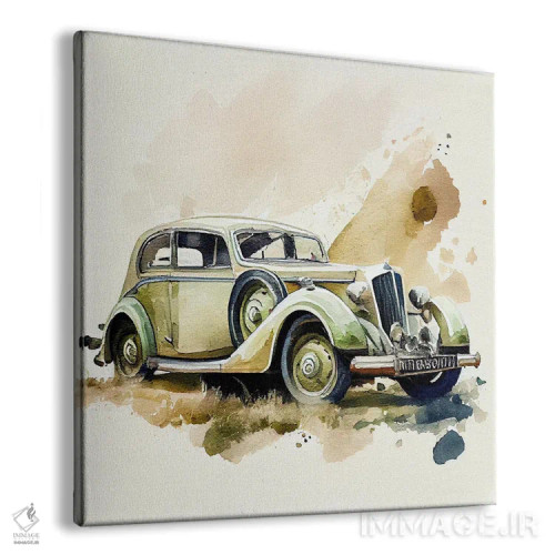تابلو ماشین کلاسیک آبرنگی سوم اثر استودیو کروماتیک فیوژن - نمای پرسپکتیو محصول