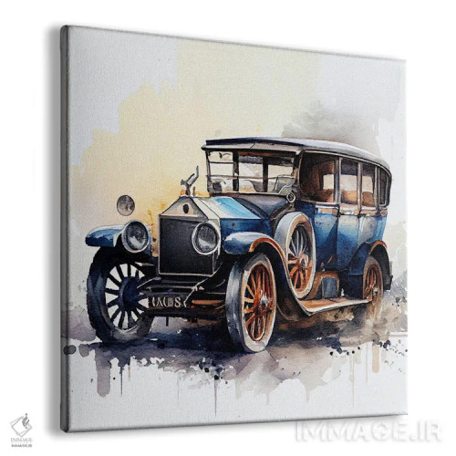 تابلو ماشین کلاسیک آبرنگی چهارم اثر استودیو کروماتیک فیوژن - نمای پرسپکتیو محصول