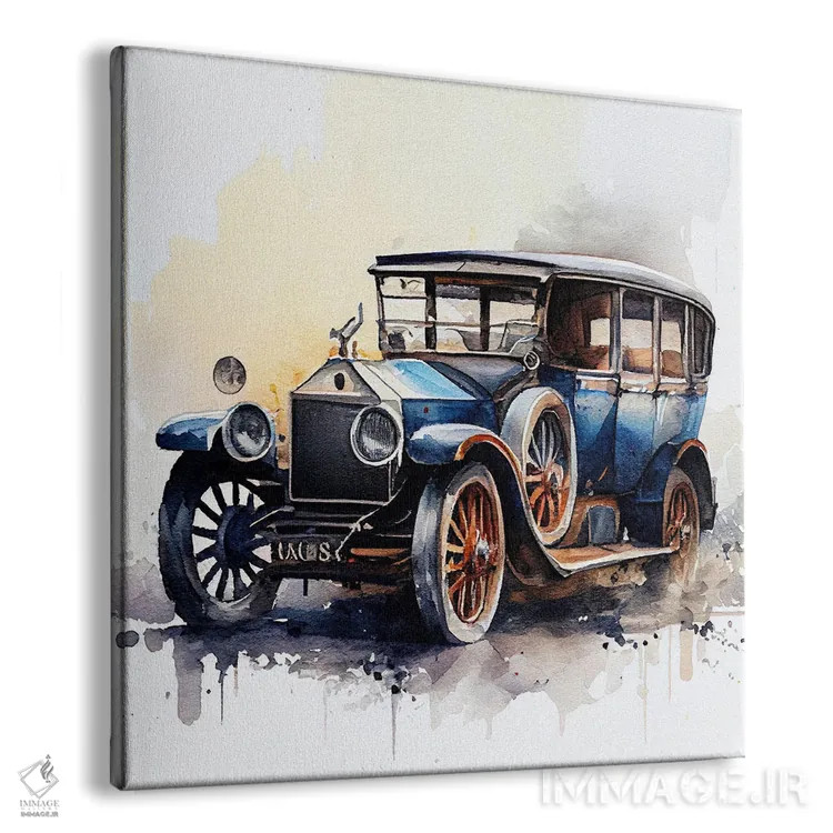 تابلو ماشین کلاسیک آبرنگی چهارم اثر استودیو کروماتیک فیوژن - نمای پرسپکتیو محصول