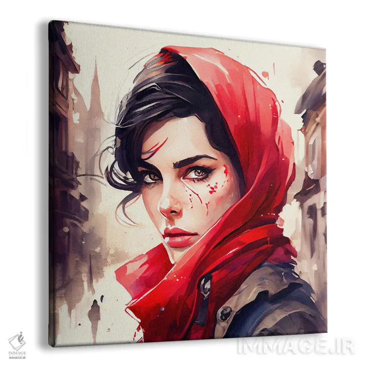 تابلو شنل قرمزی مدرن اثر استودیو کروماتیک فیوژن - نمای پرسپکتیو محصول