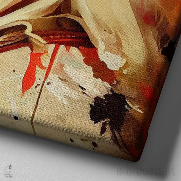 تابلو زن جنگجوی قدرتمند هفتم اثر استودیو کروماتیک فیوژن - نمای نزدیک بافت بوم