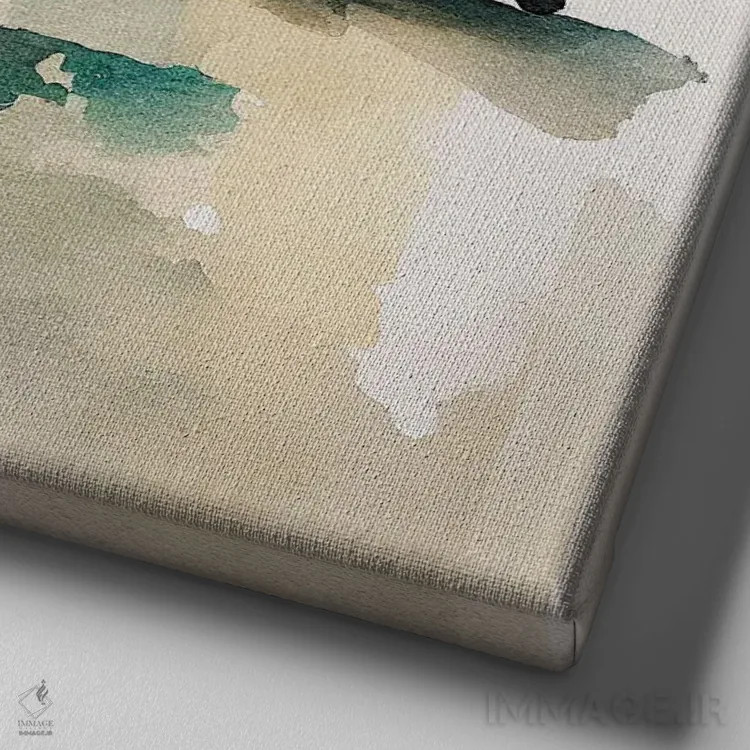 تابلو هواپیمای کلاسیک آبرنگی پنجم اثر استودیو کروماتیک فیوژن - نمای نزدیک بافت بوم