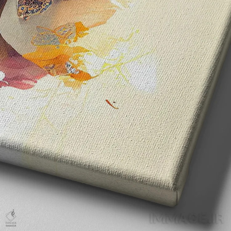 تابلو زن هندو آبرنگی یکم اثر استودیو کروماتیک فیوژن - نمای نزدیک بافت بوم