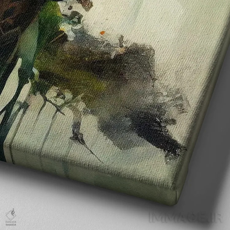 تابلو دروید قدرتمند دوم (جنگجوی طبیعت) اثر استودیو کروماتیک فیوژن - نمای نزدیک بافت بوم