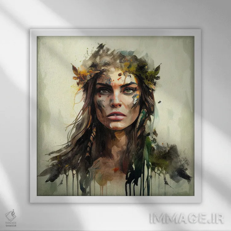 تابلو دروید قدرتمند دوم (جنگجوی طبیعت) اثر استودیو کروماتیک فیوژن - نمای قابدار سفید