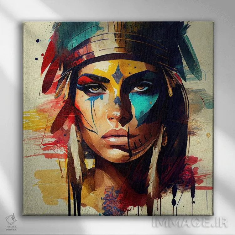 تابلو زن مبارز مصری قدرتمند یکم اثر استودیو کروماتیک فیوژن - نمای روبهرو روی دیوار