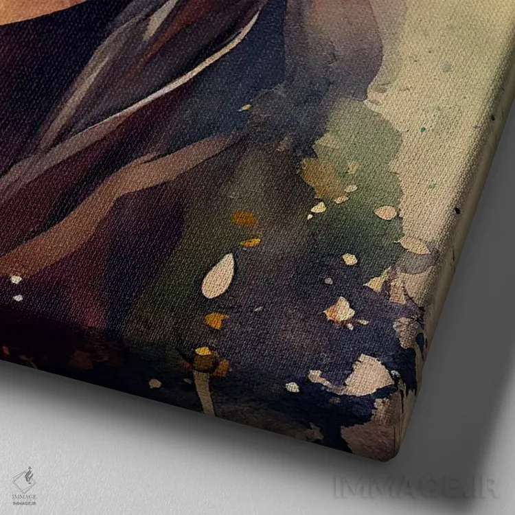 تابلو دروید آبرنگی دوم (جنگجوی طبیعت) اثر استودیو کروماتیک فیوژن - نمای نزدیک بافت بوم