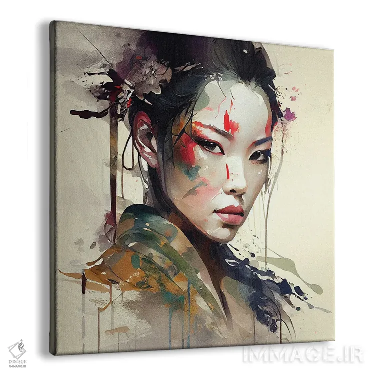 تابلو گیشای جنگجوی قدرتمند یکم اثر استودیو کروماتیک فیوژن - نمای پرسپکتیو محصول