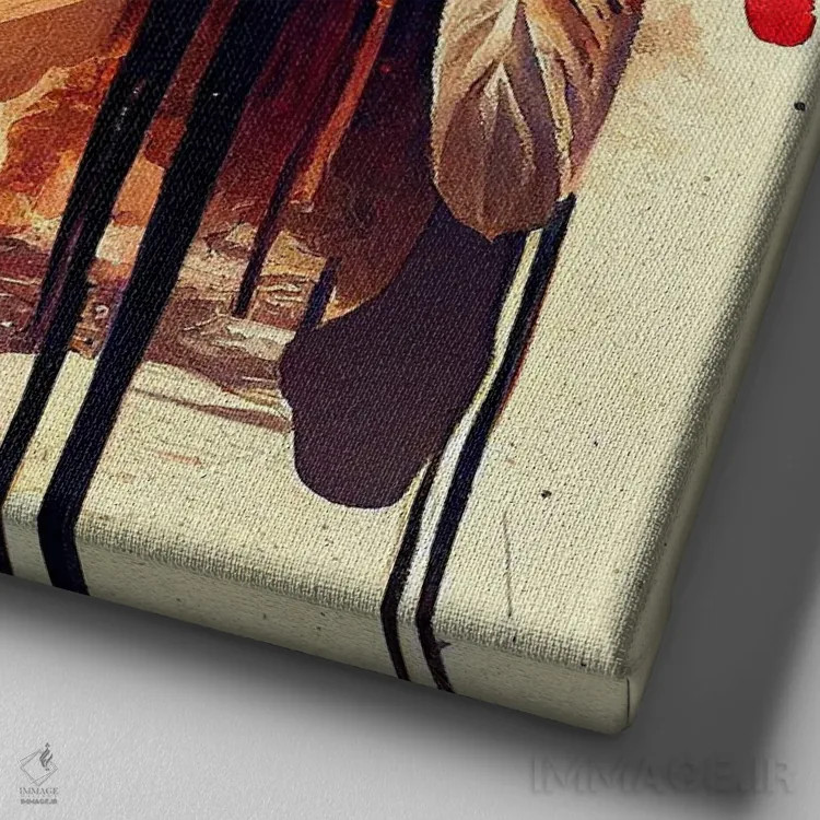 تابلو زن مبارز مصری قدرتمند سوم اثر استودیو کروماتیک فیوژن - نمای نزدیک بافت بوم