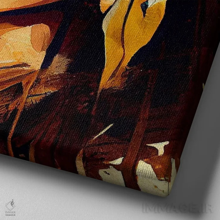 تابلو زن مبارز مصری قدرتمند دوم اثر استودیو کروماتیک فیوژن - نمای نزدیک بافت بوم