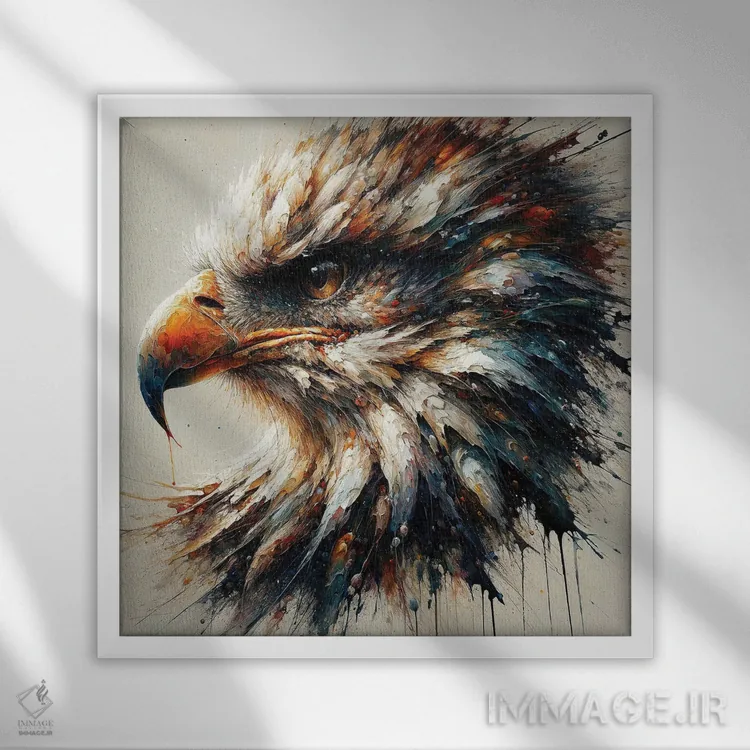 تابلو عقاب قدرتمند اثر استودیو کروماتیک فیوژن - نمای قابدار سفید