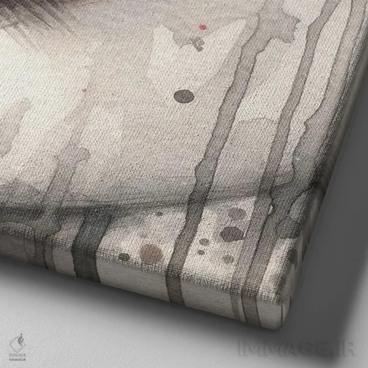 تابلو لبهای زنانه آبرنگی دوم اثر استودیو کروماتیک فیوژن - نمای نزدیک بافت بوم