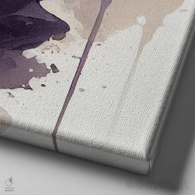 تابلو زن شیکپوش آبرنگی I اثر استودیو کروماتیک فیوژن - نمای نزدیک بافت بوم