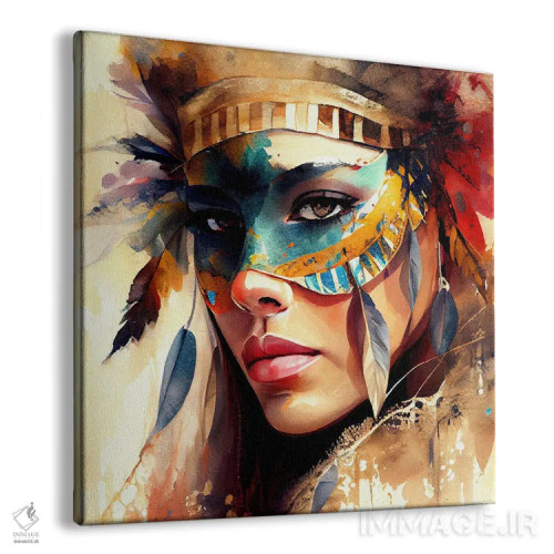 تابلو زن کارناوال آبرنگی X اثر استودیو کروماتیک فیوژن - نمای پرسپکتیو محصول