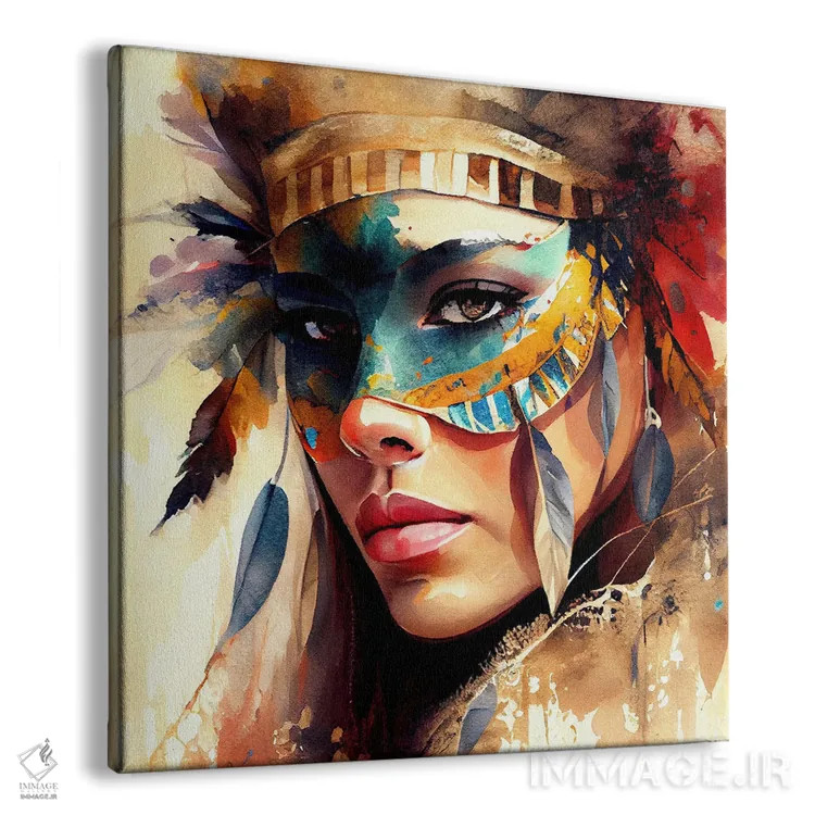 تابلو زن کارناوال آبرنگی X اثر استودیو کروماتیک فیوژن - نمای پرسپکتیو محصول