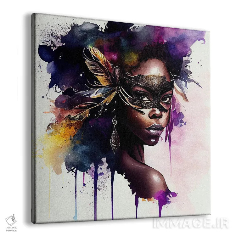 تابلو زن کارناوال آبرنگی IV اثر استودیو کروماتیک فیوژن - نمای پرسپکتیو محصول