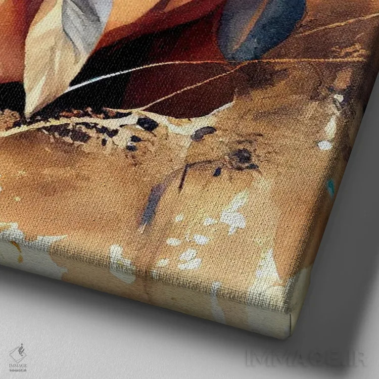 تابلو زن کارناوال آبرنگی X اثر استودیو کروماتیک فیوژن - نمای نزدیک بافت بوم