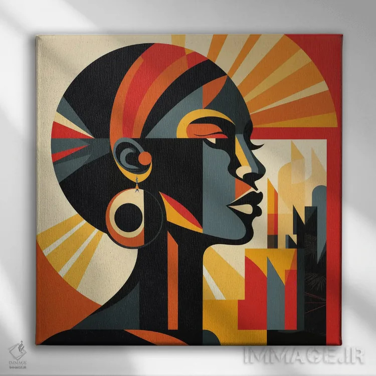 تابلو زن جامائیکایی باوهاوس I اثر استودیو کروماتیک فیوژن - نمای روبهرو روی دیوار