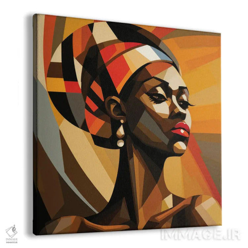 تابلو زن اوگاندایی کوبیسم I اثر استودیو کروماتیک فیوژن - نمای پرسپکتیو محصول