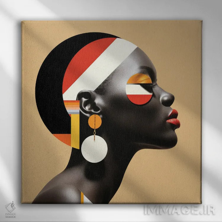 تابلو زن کنیایی باوهاوس IV اثر استودیو کروماتیک فیوژن - نمای روبهرو روی دیوار