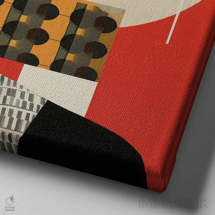 تابلو زن کنیایی باوهاوس II اثر استودیو کروماتیک فیوژن - نمای نزدیک بافت بوم