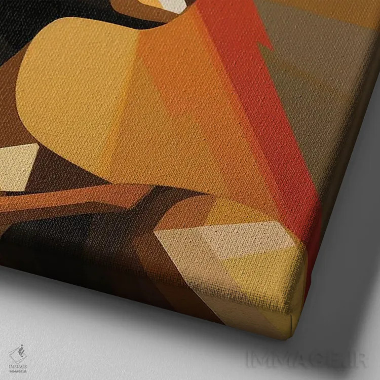 تابلو زن اوگاندایی کوبیسم I اثر استودیو کروماتیک فیوژن - نمای نزدیک بافت بوم